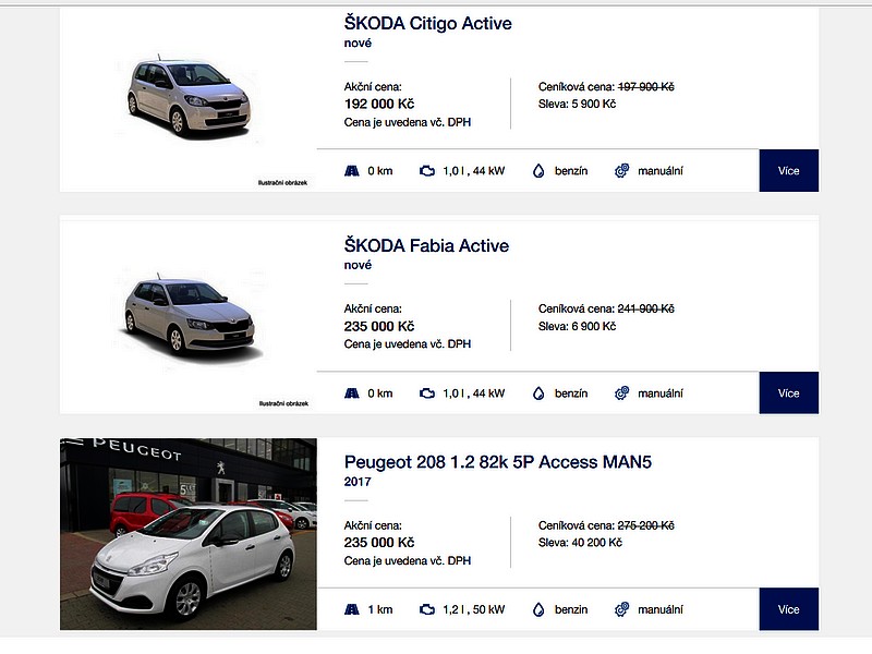 Auto Palace spustil web se skladovými novými vozy